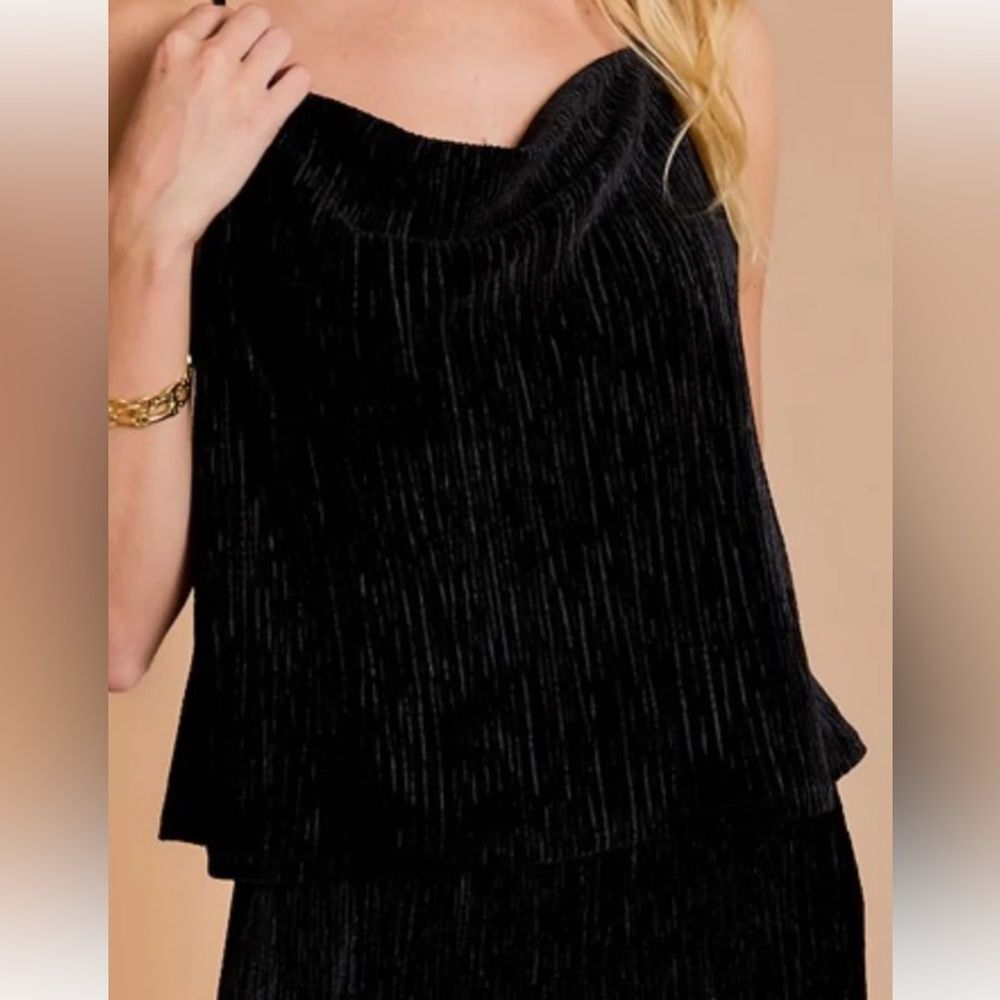 Gilli Black Textured Sleeveless Top Size 1X